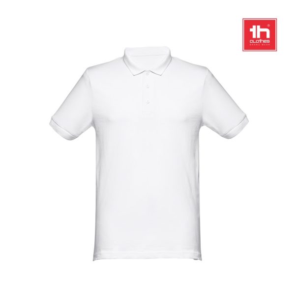 THC MONACO WH. Mužské krátky rukávové polo tričko z kardovaného bavlny