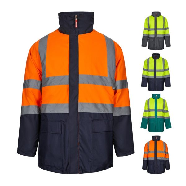 VL JUNO. Dvojfarebná parka 4 v 1 (180 g/m²) z polyesteru (100 %) s PU záterom