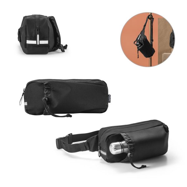 DELFOS POUCH. 300D recyklovaného polyesteru a 600D recyklovaného polyesteru bedrový vak s reflexnými prvkami