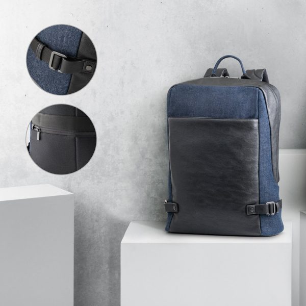 DIVERGENT BACKPACK I. Batoh na notebook do 15.6'' z džínsoviny a PU