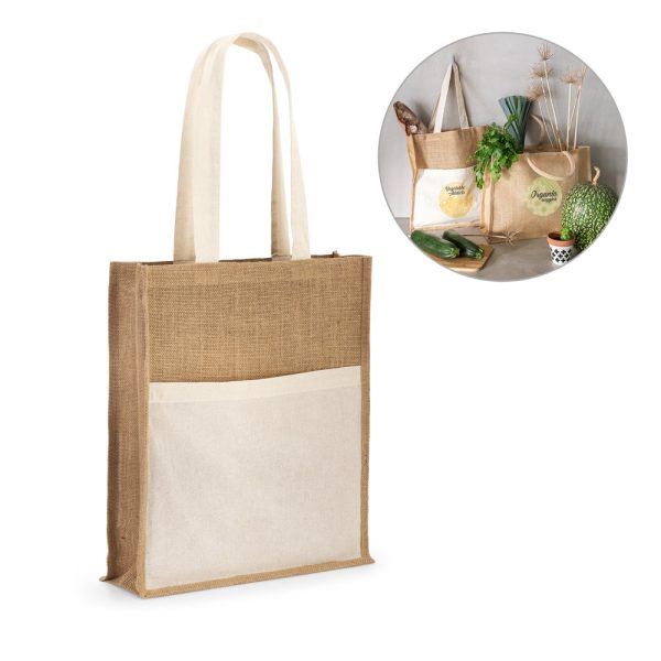 BRAGA. Vrecko a vrecko z juty (240 g/m²) zo 100 % bavlny (140 gm²)