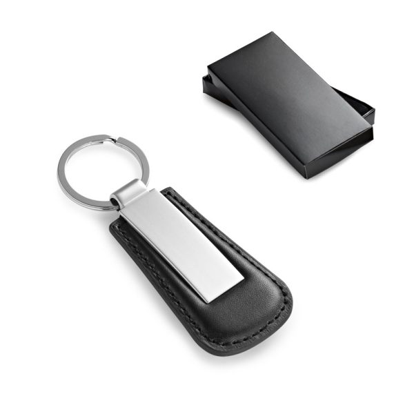 BACHMANN. Kovový prívesok na kľúče s PU obklopením