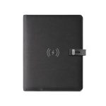 EMERGE A5 FOLDER. Priečinok A5 z recyklovaného polyesteru (100 % rPET) 300D s bezdrôtovou nabíjačkou - Image 2