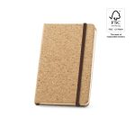 HAWKINS. Vreckový korkový zápisník s hladkými stranami, z materiálu s certifikátom FSC™ a iných kontrolovaných materiálov