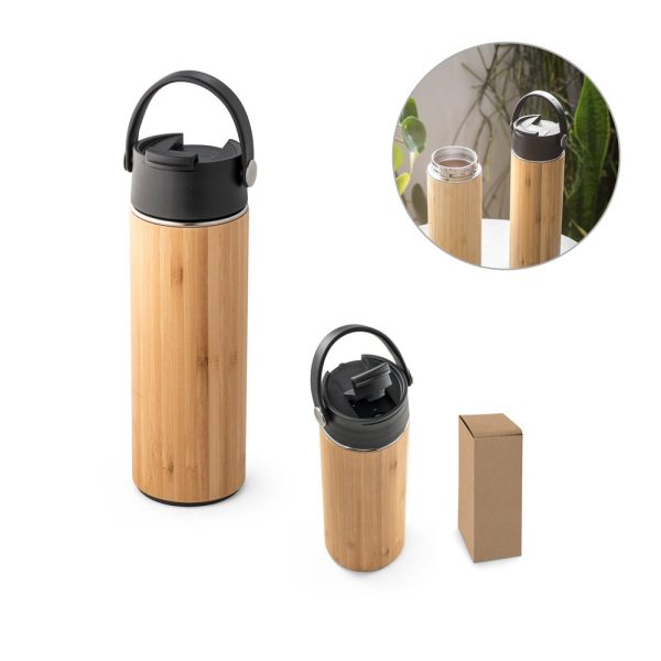 LAVER. Termoska z bambusu, nerezovej ocele a PP 440 ml