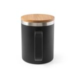 LAUDA. Hrnček z 90% recyklovanej nehrdzavejúcej ocele s bambusovým uzáverom 420 mL - Image 3