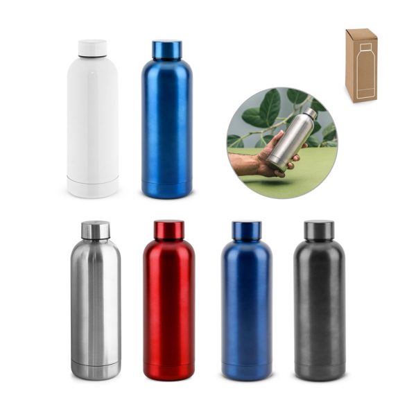 ODIN METTALIC. Fľaša z 90% recyklovanej nehrdzavejúcej ocele 550 mL